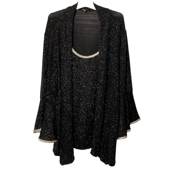 Onyx Nite Pants & Jumpsuits Onyx Nite Bell Sleeve Glitter Pantsuit